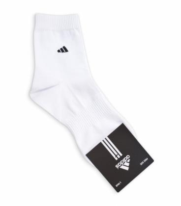 جوراب نیم ساق گلدوزی طرح adidas سفید